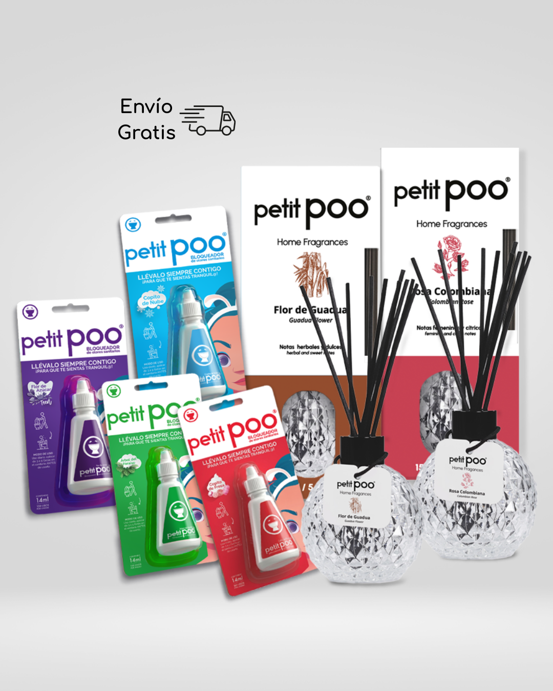 Kit Hogar Completo petitPOO | Pack Premium 4 Goteros + 2 Reed Diffuser -15%Off + Envío GRATIS