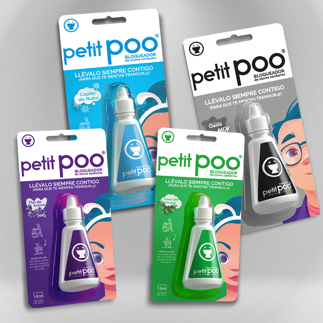 Cuarteto Chic petit POO | Pack 4 Goteros Bloqueador Olores + Envío GRATIS