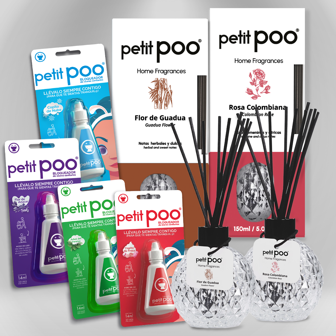 Kit Hogar Completo petit POO | Pack Premium 4 Goteros + 2 Reed Diffuser -8%Off + Envío GRATIS